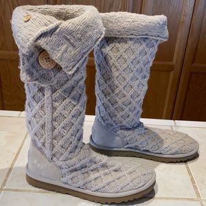 Ugh knit crochet and leather boots. NWOT